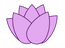 Purple lotus flower on a white background